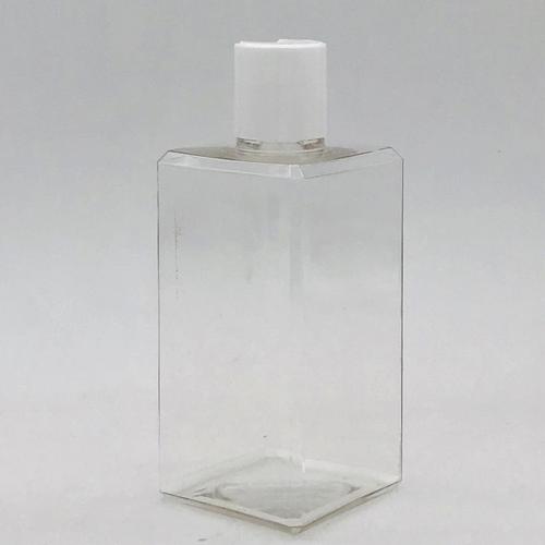 高品质 250毫升 petg 透明方形瓶子豪华洗发水和沐浴露瓶子圆盘盖